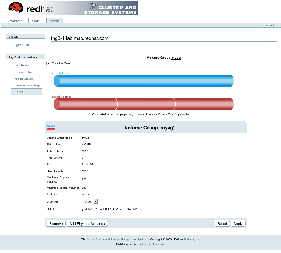 Conga LVM Graphical User Interface